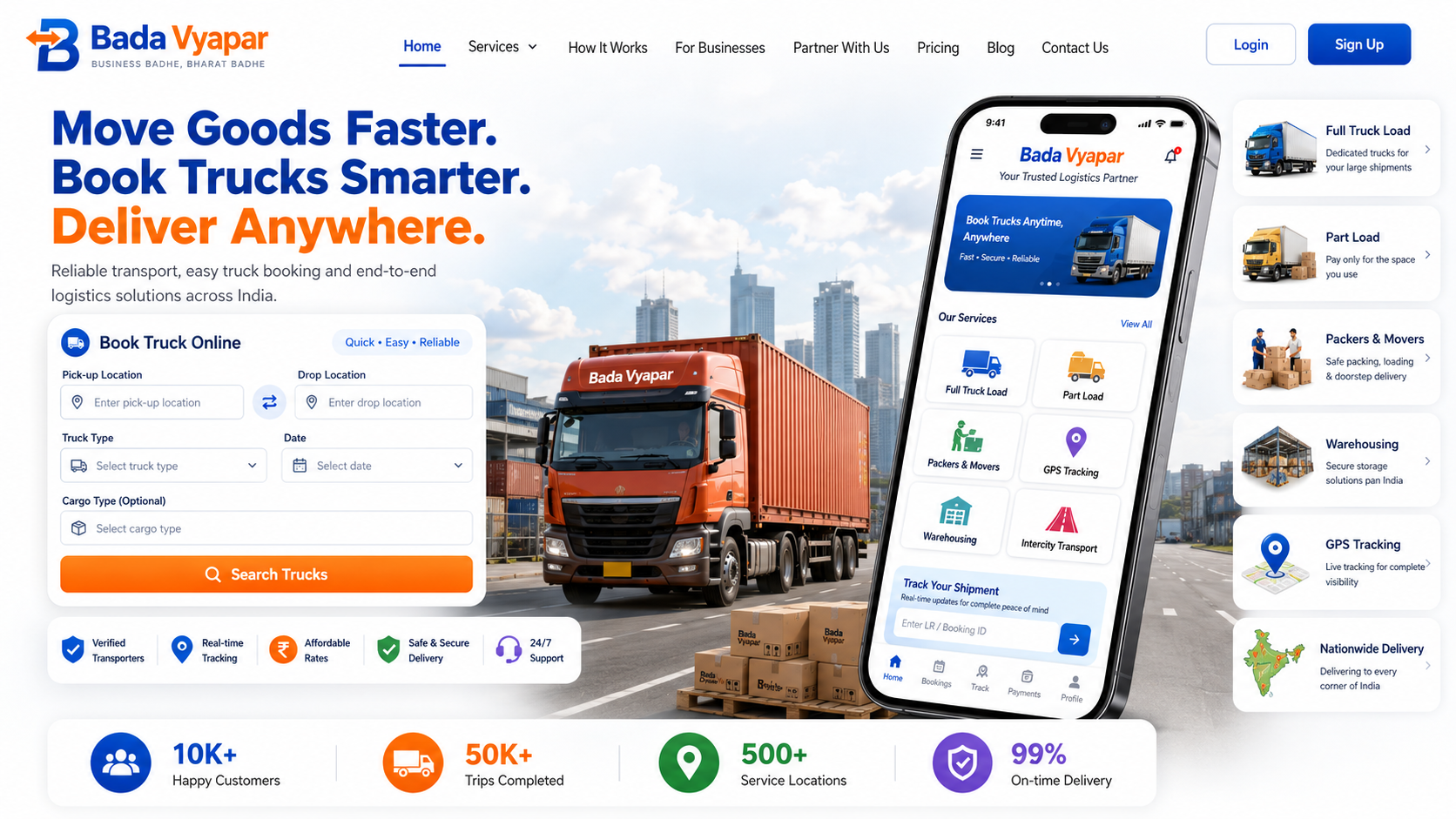 Transport & Truck Booking Platform demo